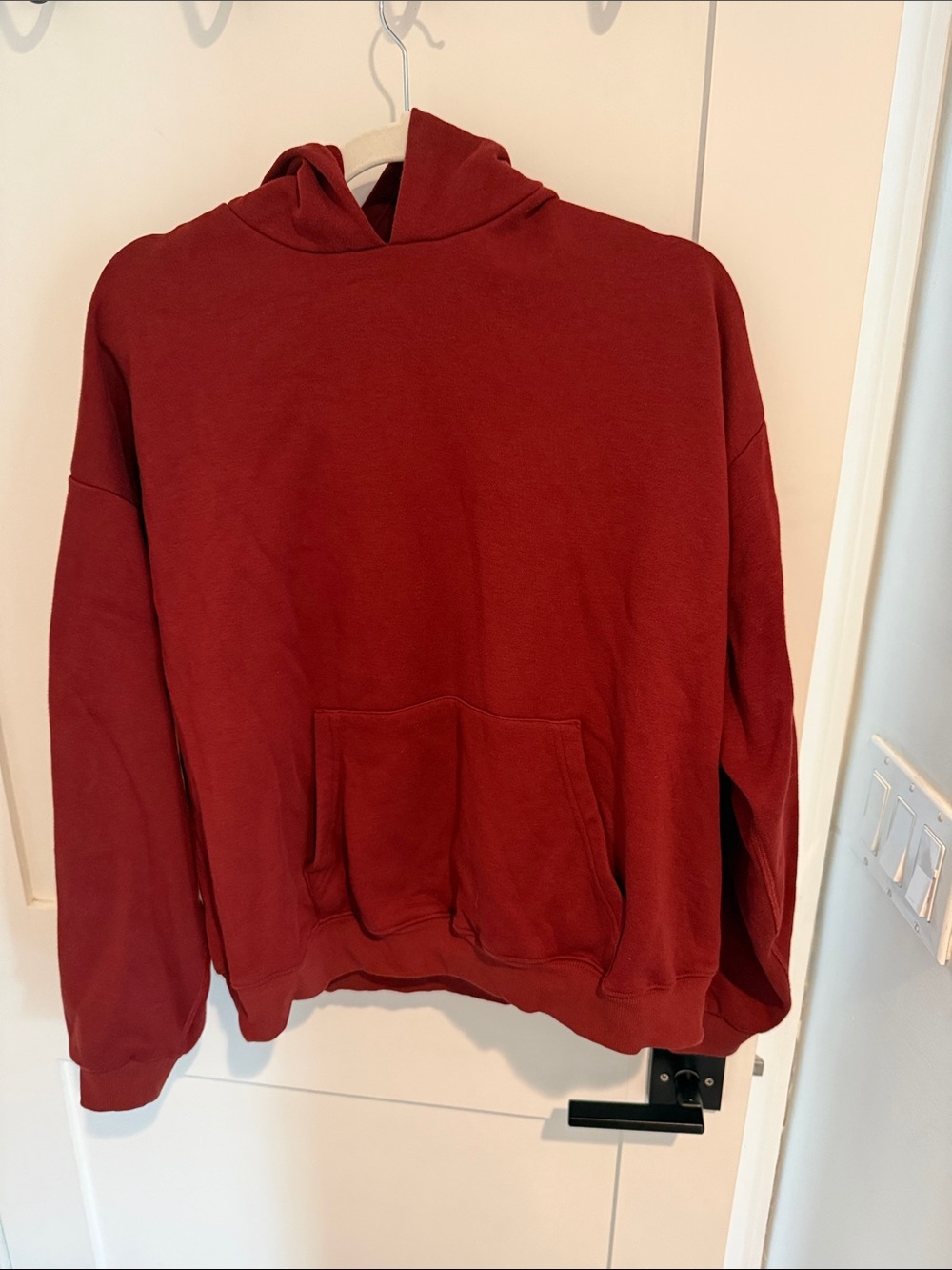 SKIMS XL Cotton Fleece Classic Hoodie in Merlot